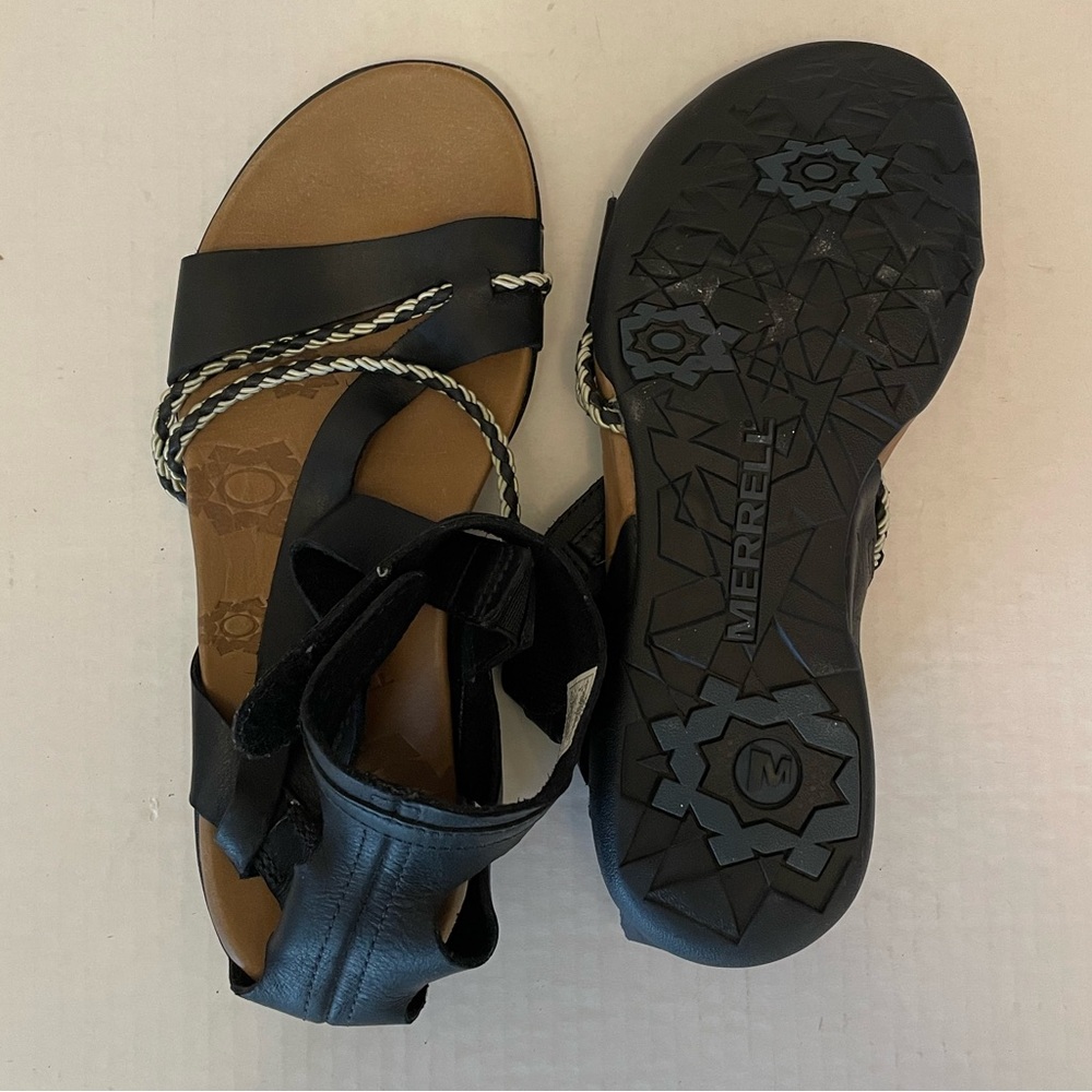 Merrell Black Henna Leather Hiking Sandal - Picture 4 of 6